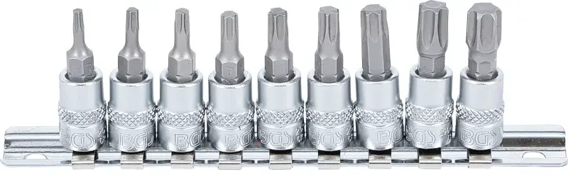 Zástrčné hlavice 1/4" T-profil T10 ÷ T50 BGS102164 Sada 9 dílů na kolejnici (BGS102164) Přímo Od Výrobce