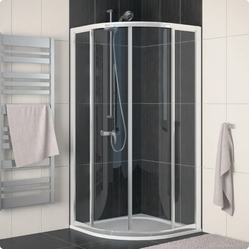 Značkový RONAL ECOR ECO-Line čtvrtkruh s dvoudílnými dveřmi, R50, 100cm, bílá/durlux ECOR501000422