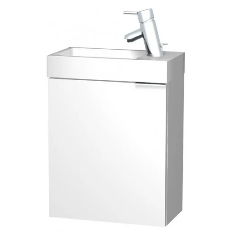Značkový INTEDOOR FEEL IT spodní koupelnová skříňka levá závěsná s umyvadlem z umělého mramoru FT40L/04