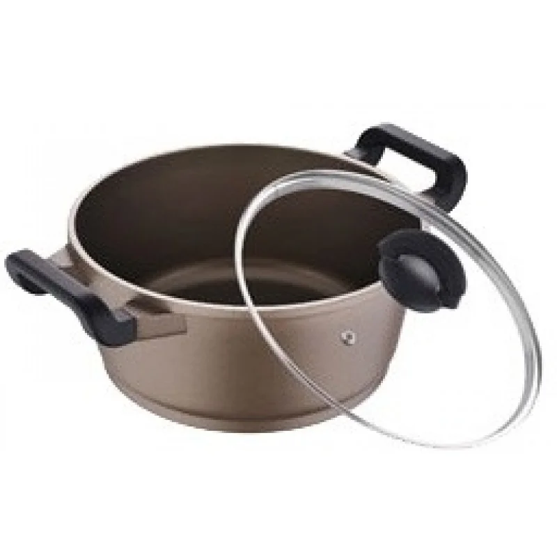 Akce BERGNER Hrnec z litého hliníku 28 x 12 cm, 6,5 L SPARK, champagne BG-6749zlat