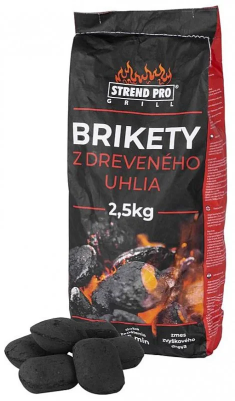 Zlevněný Grilovací brikety z dřevěného uhlí, 2,5kg