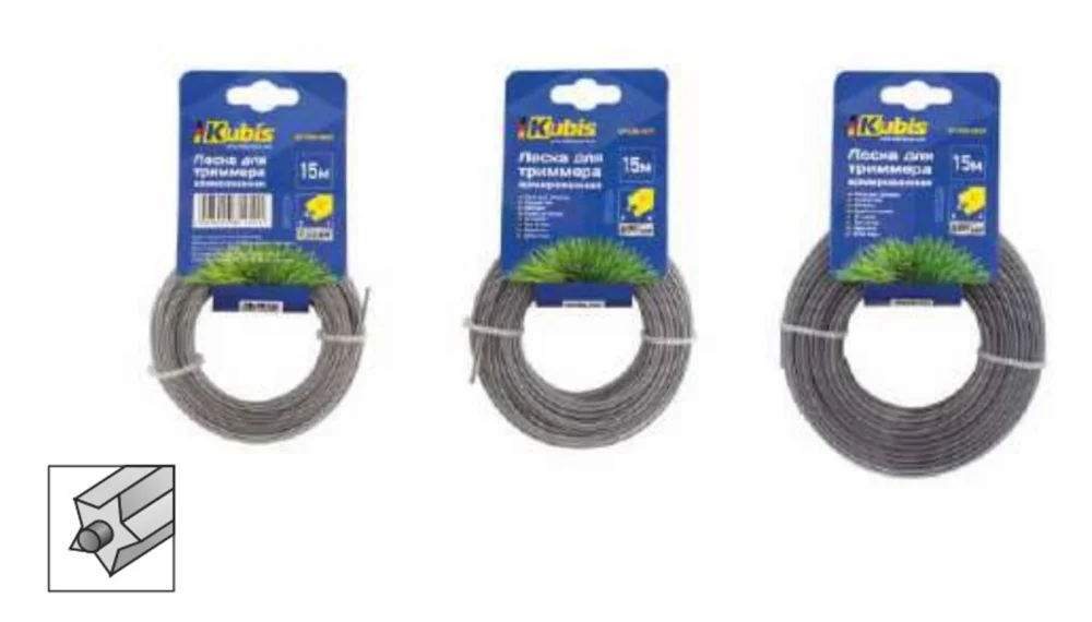 Žací struna do křovinořezu zesílená 3.00 mm*15 m, "čtverec" | 01-08-3301 Kubis Must-Have