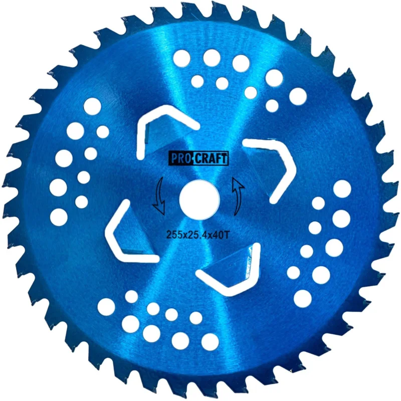Značkový Nůž křovinořezu (kotouč) (D255*25.4) 40T pobedit (blue) PROCRAFT | H/P-3/B Procraft
