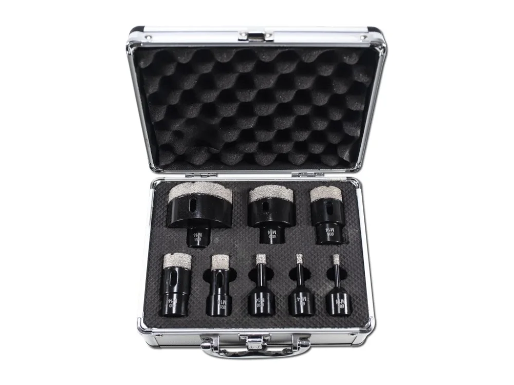 XTLINE Sada vykružovacích diamantových korunek 8 dílů | 6-68 mm, hliníkový box - XT170000 Novinka