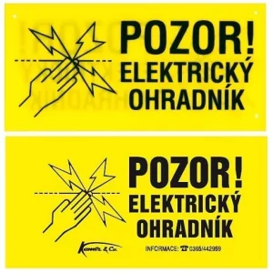 33111 Výstražná cedulka elektrický ohradník Cenově Výhodný