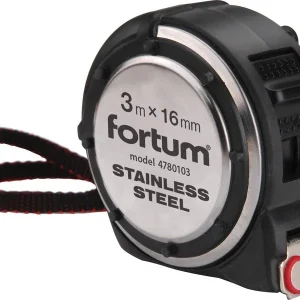 FORTUM 4780103 Metr svinovací NEREZ, 3m, 3.pásky 16mm Jen Po Omezenou Doba