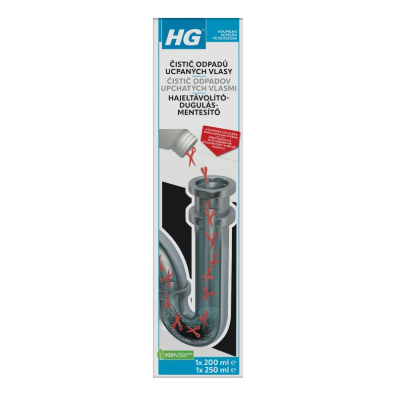 Sezónní Sleva HG Čistič odpadů ucpaných vlasy 450 ml